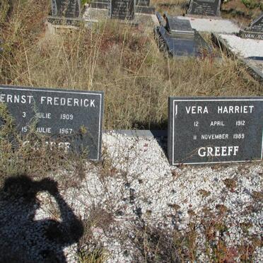 GREEFF Ernst Frederick 1909-1967 &amp; Vera Harriet 1912-1989 