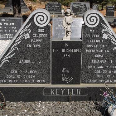 KEYTER Gabriel J. 1909-1994 &amp; Johanna H. van RENSBURG 1913-1980