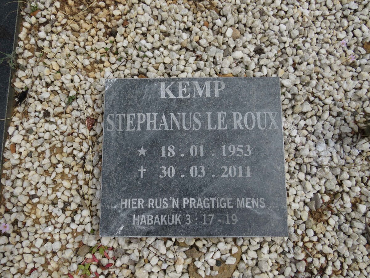 KEMP Stephanus Le Roux 1953-2011
