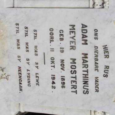 MOSTERT Adam Marthinus Meyer 1896-1942