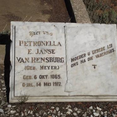 RENSBURG Petronella E. Janse van nee MEYER 1865-1917