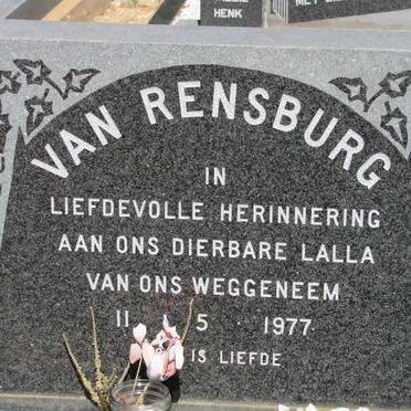 RENSBURG Lalla, van -1977