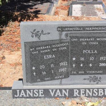 RENSBURG Esra, Janse van 1922-1987 &amp; Polla 1922-2005