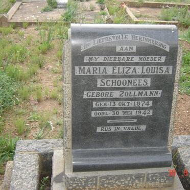 SCHOONEES Maria Eliza Louisa nee ZOLLMANN 1874-1942
