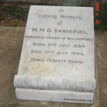 SWANEPOEL M.M.D. nee HERBST 1864-1946