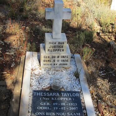 TAYLOR Thessara nee KLOPPER 1923-2007 :: KLOPPER Justice 1925-1926