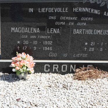 CRONJE Bartholomeus Saaiman 1896-1982 &amp; Magdalena VAN TONDER 1902-1945