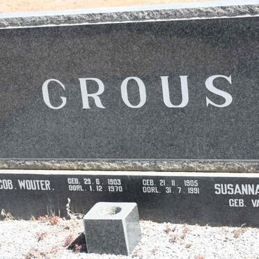 CROUS Jacob Wouter 1903-1970 &amp; Susanna Hendrina VAN TONDER 1905-1991