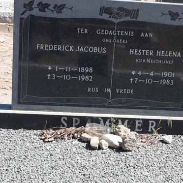 SPAMMER Frederick Jacobus 1898-1982 &amp; Hester Helena NEETHLING 1901-1983