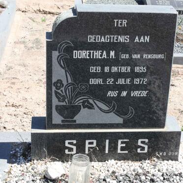 SPIES Dorethea M. nee VAN RENSBURG 1895-1972