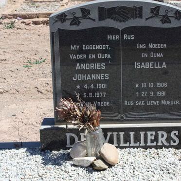VILLIERS Andries Johannes, de 1901-1977 &amp; Isabella 1906-1991