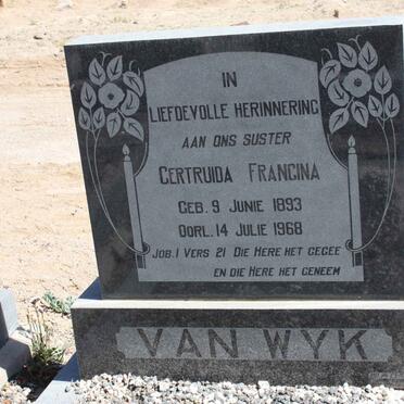 WYK Gertruida Francina, van 1893-1968