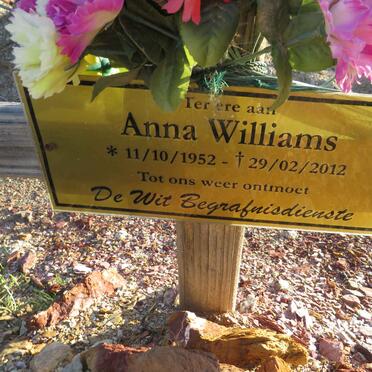 WILLIAMS Anna 1952-2012