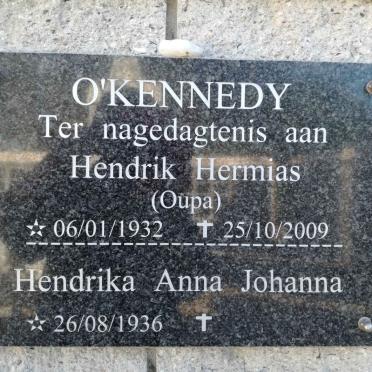 O'KENNEDY Hendrik Hermias 1932-2009 &amp; Hendrika Anna Johanna 1936-