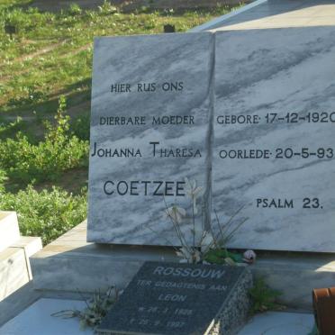 COETZEE Johanna Tharesa 1920-1993, ROSSOUW Leon 1928-1997
