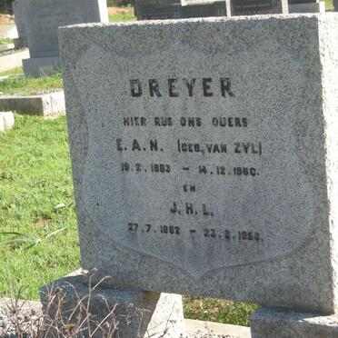 DREYER J.H.L. 1882-1956 &amp; E.A.N. VAN ZYL 1883-1960