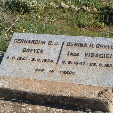 DREYER 1847-1924 &amp; Gesina M. VISAGIE 1847-1921