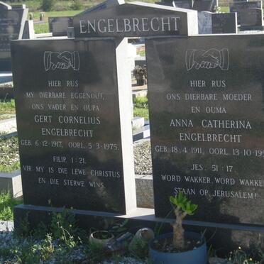 ENGELBRECHT Gert Cornelius 1917-1975 &amp; Anna Catherina 1911-1993