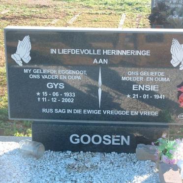 GOOSEN Gys 1933-2002 &amp; Ensie 1941-