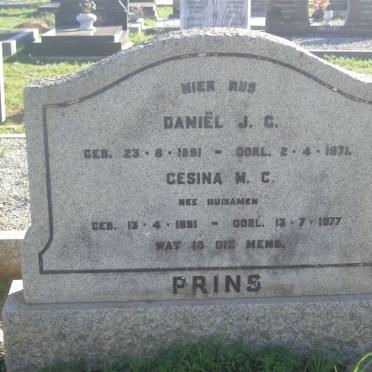 PRINS Daniel J.G. 1891-1971 &amp; Gesina M.C. HUISAMEN 1891-1977