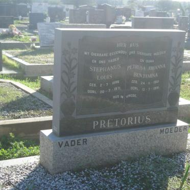 PRETORIUS Stephanus Louis 1896-1971 &amp; Petrusa Johanna Benjamin 1901-1991