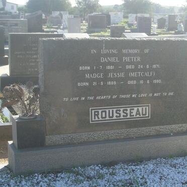 ROUSSEAU Daniel Pieter 1881-1971 &amp; Madge Jessie METCALF 1889-1990