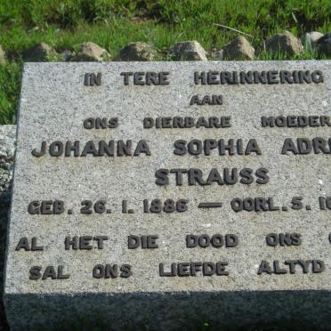 STRAUSS Johanna Sophia Adriana 1886-1948