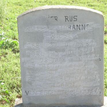 WIESE Willem Johannes 1887-1964