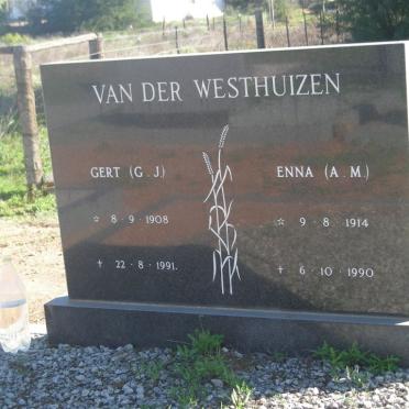 WESTHUIZEN G.J., van der 1908-1991 &amp; A.M. 1914-1990