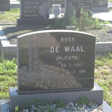 WAAL Rosy, de nee PLICHTA 1903-1981