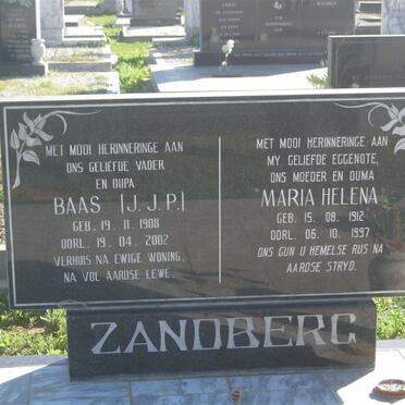 ZANDBERG J.J.P. 1908-2002 &amp; Maria Helena 1912-1997