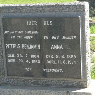 ? Petrus Benjamin 1884-1963 &amp; Anna E. 1889-1974