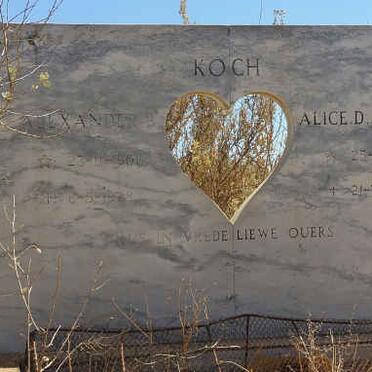 KOCH Alexander B. 1901-1978 &amp; Alice D. DE BEER 1896-1984
