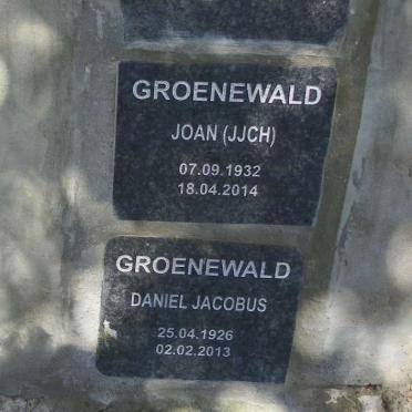 GROENEWALD Daniel Jacobus 1926-2013 &amp; J.J.C.H. 1932-2014