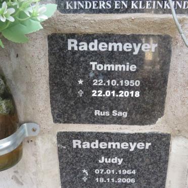 RADEMEYER Tommie 1950-2018 &amp; Judy 1964-2006