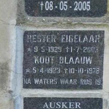 BLAAUW Koot 1923-1978 :: EIGELAAR Hester 1929-2003