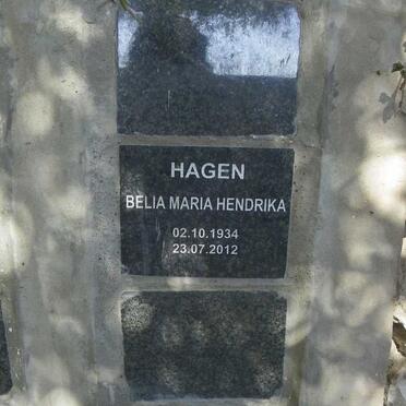 HAGEN Belia Maria Hendrika 1934-2012