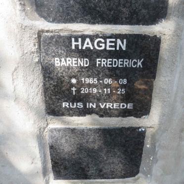 HAGEN Barend Frederick 1965-2019