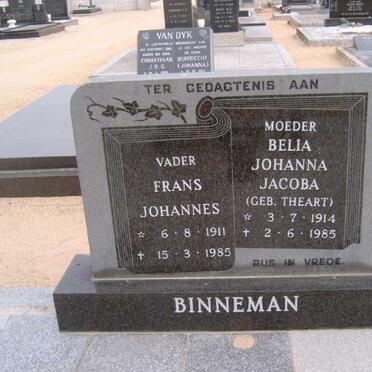 BINNEMAN Frans Johannes 1911-1985 &amp; Belia Johanna Jacoba THEART 1914-1985