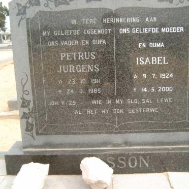 BASSON Petrus Jurgens 1911-1985 &amp; Isabel 1924-2000