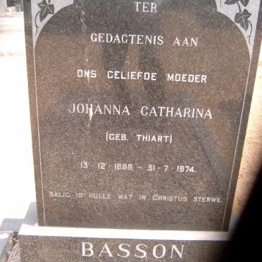 BASSON Johanna Catharina nee THIART 1888-1974