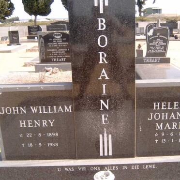 BORAINE John William Henry 1898-1988 &amp; Helena Johanna Maria 1902-1978