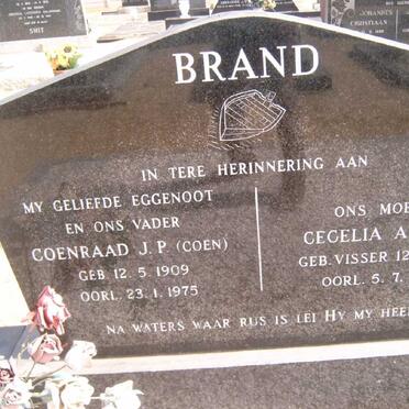 BRAND Coenraad J.P. 1909-1975 &amp; Cecelia Amelia VISSER 1912-1981