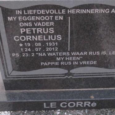 CORRÉ Petrus Cornelius, le 1931-2012
