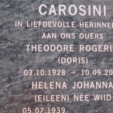CAROSINI Theodore Rogerio 1928-2011 &amp; Helena Johanna WIID 1939-