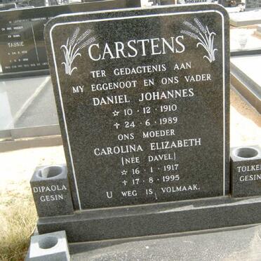 CARSTENS Daniel Johannes 1910-1989 &amp; Carolina Elizabeth DAVEL 1917-1995