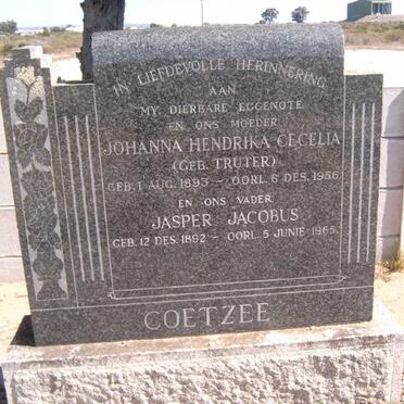 COETZEE Jasper Jacobus 1892-1965 &amp; Johanna Hendrika Cecelia TRUTER 1893-1956