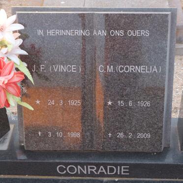 CONRADIE J.F. 1925-1998 &amp; C.M. 1926-2009