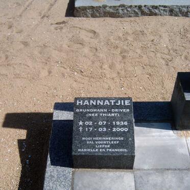 DRIVER Hannatjie, GRUNDMANN nee THIART 1936-2000