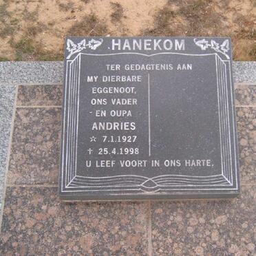 HANEKOM Andries 1927-1998